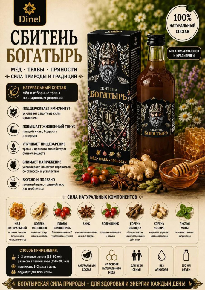  Сбитень Богатырь, 250мл  в Крымске