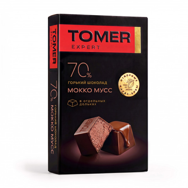 №1 Фабрика Томер  Горький шоколад с начинкой МОККО МУСС, 110г в Крымске
